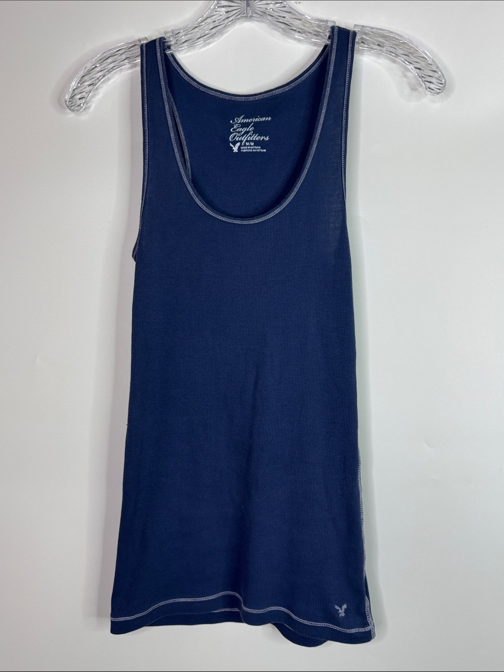 American Eagle Navy Blue Y2K Racerback Tank Top Size Medium